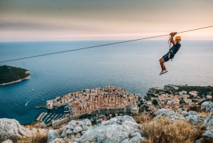 Dubrovnik: Sunset Zip Line Experience etterfulgt av vin