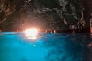 Desde Dubrovnik/Cavtat: Cueva Azul, Excursión en lancha rápida por la playa de Sunj