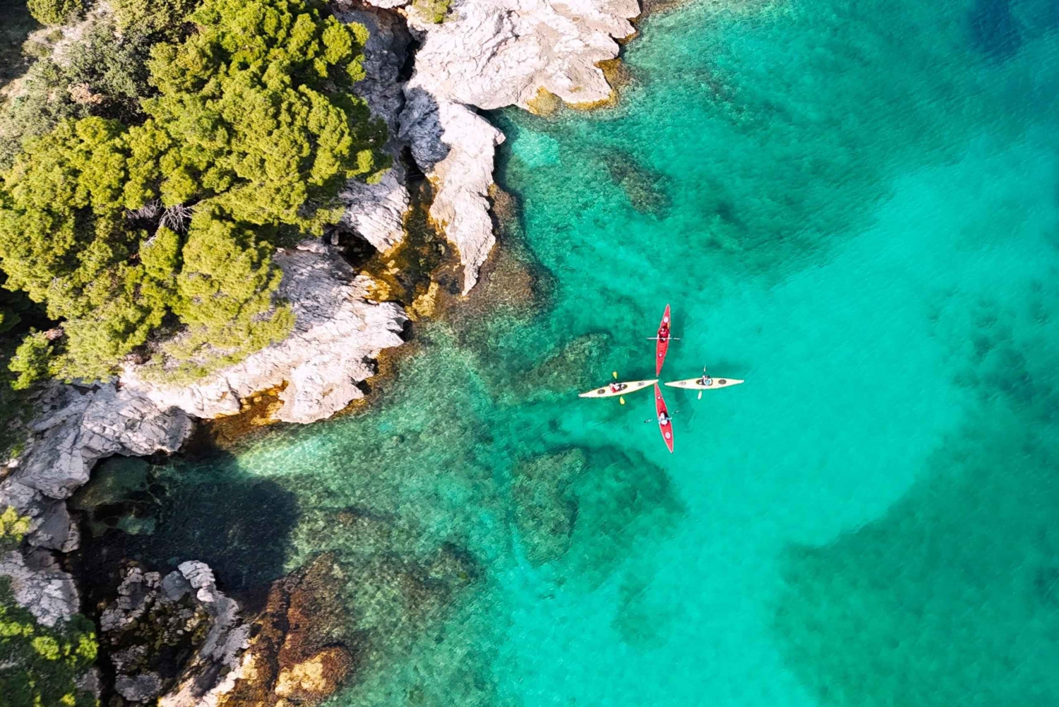 Da Dubrovnik: Tour delle isole Elafiti in kayak e in bicicletta