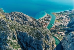 Fra Sinj: flyvning over Imotski, Trilj, Omiš og Split