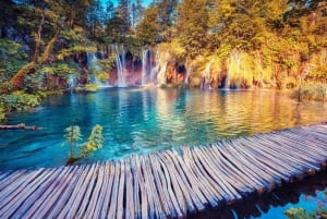 Da Spalato/Trogir: Tour guidato di gruppo dei Laghi di Plitvice