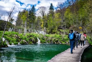 Da Spalato/Trogir: Tour guidato di gruppo dei Laghi di Plitvice