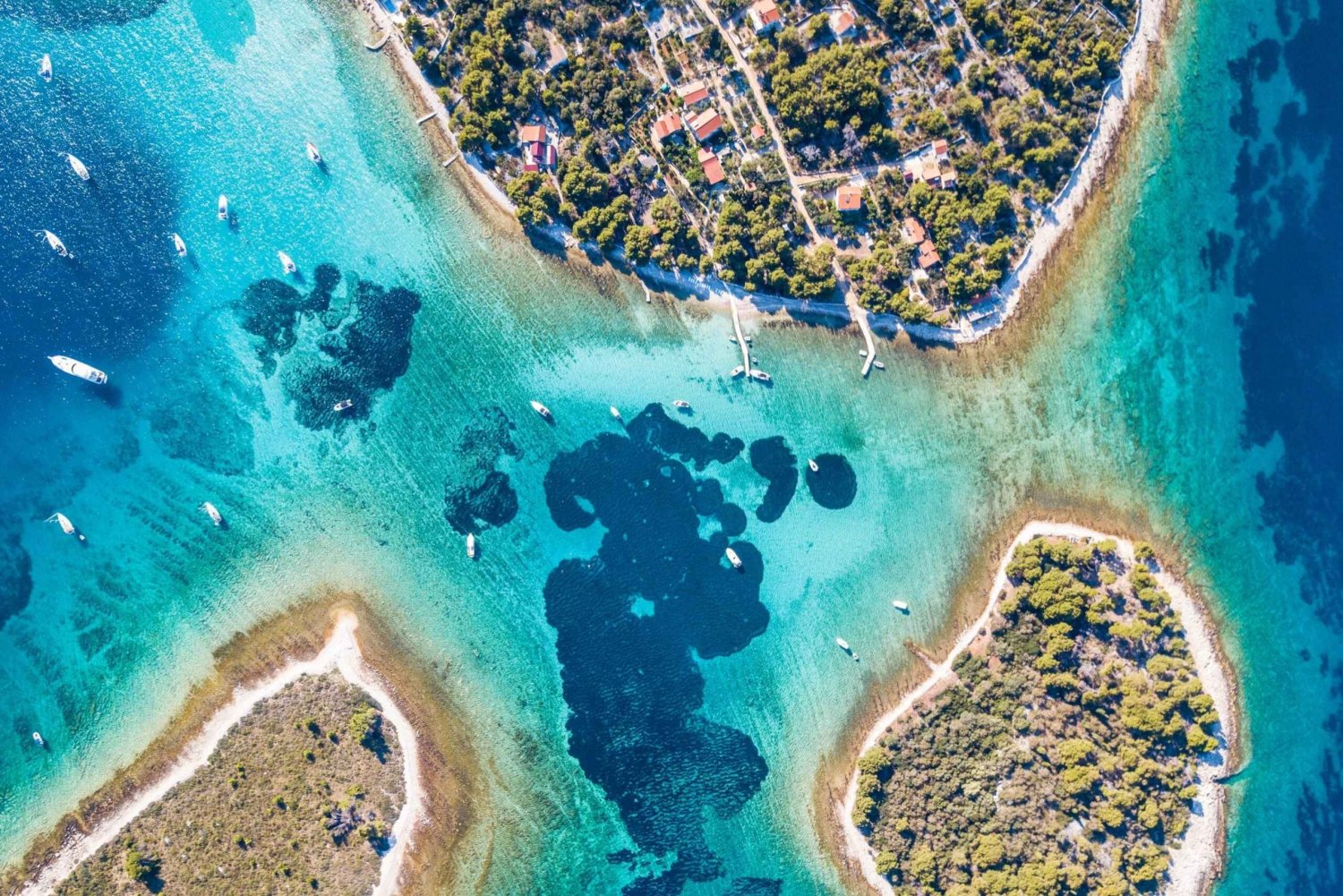 Fra Split: Trogir, Blå Lagune, Maslinica-bådtur