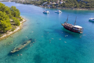 From Split: Blue Lagoon & Island Pirate Ship Tour with Lunch
