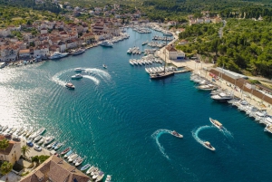 From Split: Luxury Cabin Boat Tour to The Blue Cave and Hvar