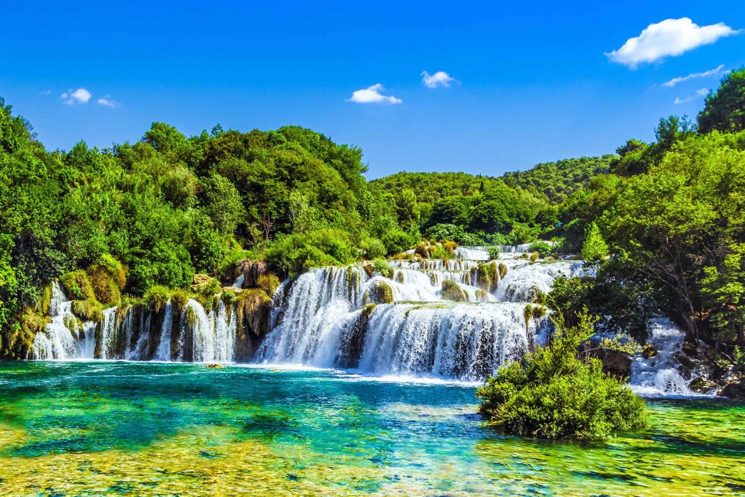 Vanuit Split & Trogir: Krka watervallen dagtocht met boottocht