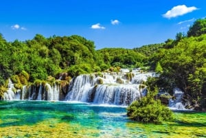 From Split & Trogir: Krka Waterfalls Day Tour with Boat Ride