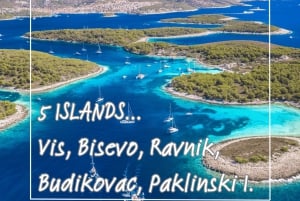 50 tonos de azul: tour en barco por la Cueva Azul y las 5 islas desde Hvar