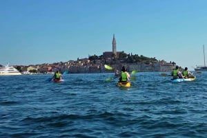 Sport acquatici Rovigno - Tour in kayak, snorkeling, drink gratuito e foto