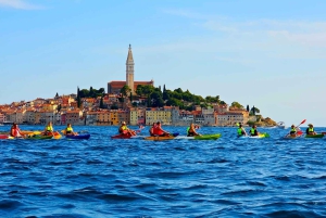 Sport acquatici Rovigno - Tour in kayak, snorkeling, drink gratuito e foto