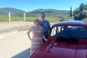Korčula: Vintage-autokierros viinin ja oliiviöljyn maistajaisilla