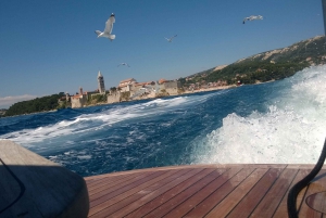 Krk: Passeio de barco para Rab e Pag com passeios turísticos e natação