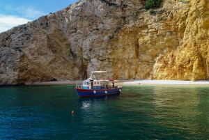 Krk: Cruise til den gylne stranden og den blå grotten med velkomstdrink