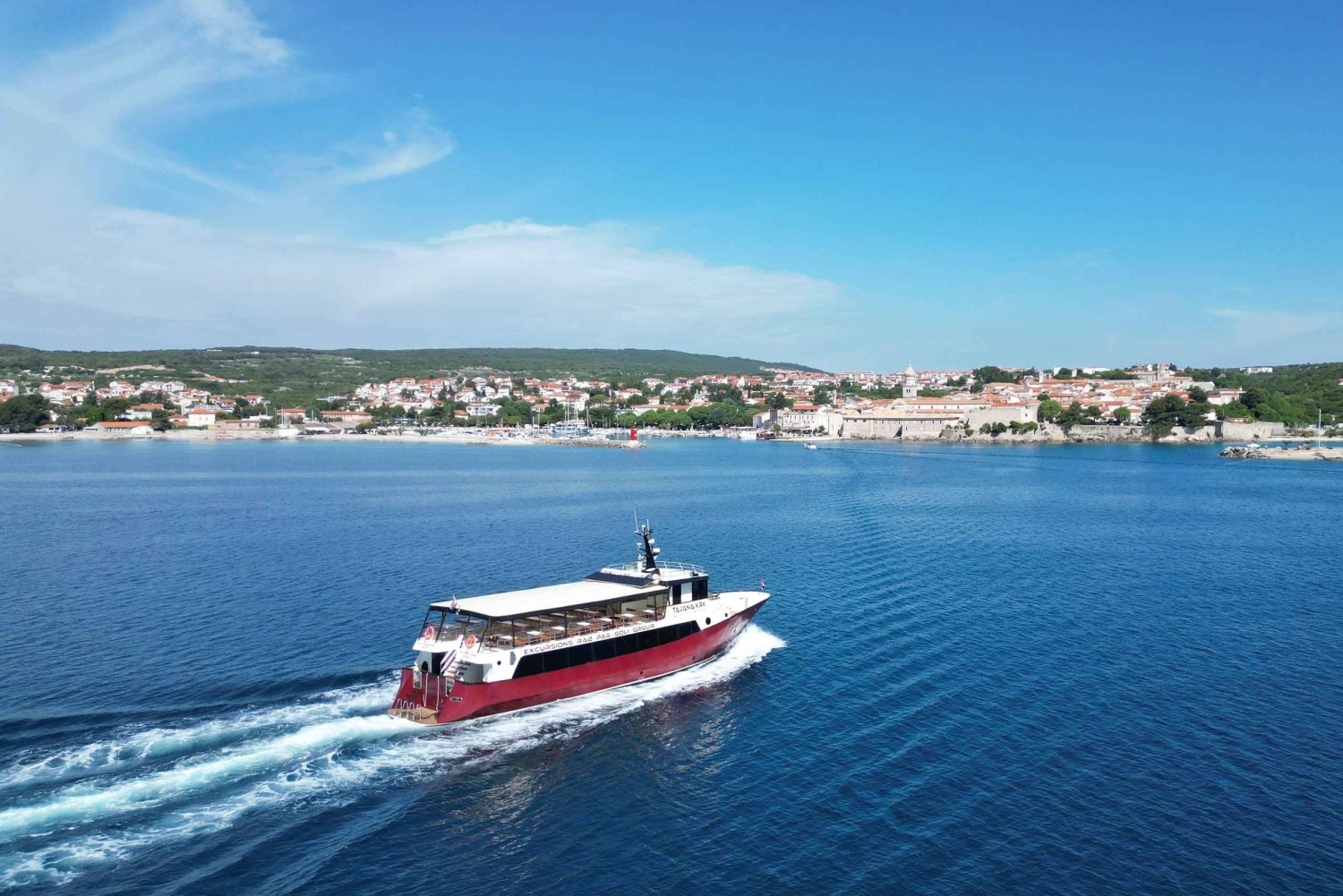 Krk: Rabin ja Pagin veneretki, uiminen ja kaupunkikierros lounaalla