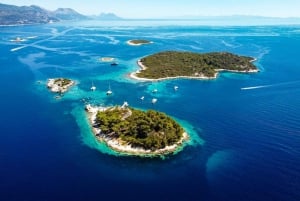 Makarska : Korcula, l'île aux cerfs et l'épave en hors-bord