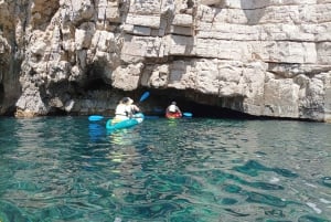 Pula: Blue Cave Kayak Tour with Swimming and Snorkeling