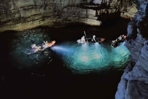 Pula: Blue Cave Illuminated Clear-Bottom Kayak Night Tour: Blue Cave Illuminated Clear-Bottom Kayak Night Tour