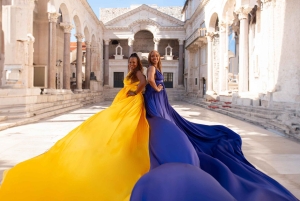 Privat fotosession med flygande klänning i Split, Kroatien