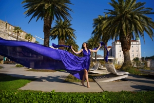 Privat fotosession med flygande klänning i Split, Kroatien