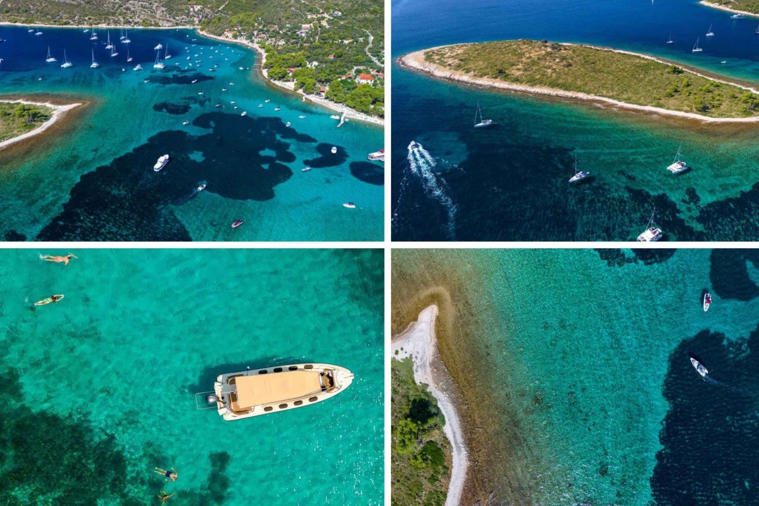 Excursion privée en hors-bord : Lagon bleu et 3 îles depuis Split