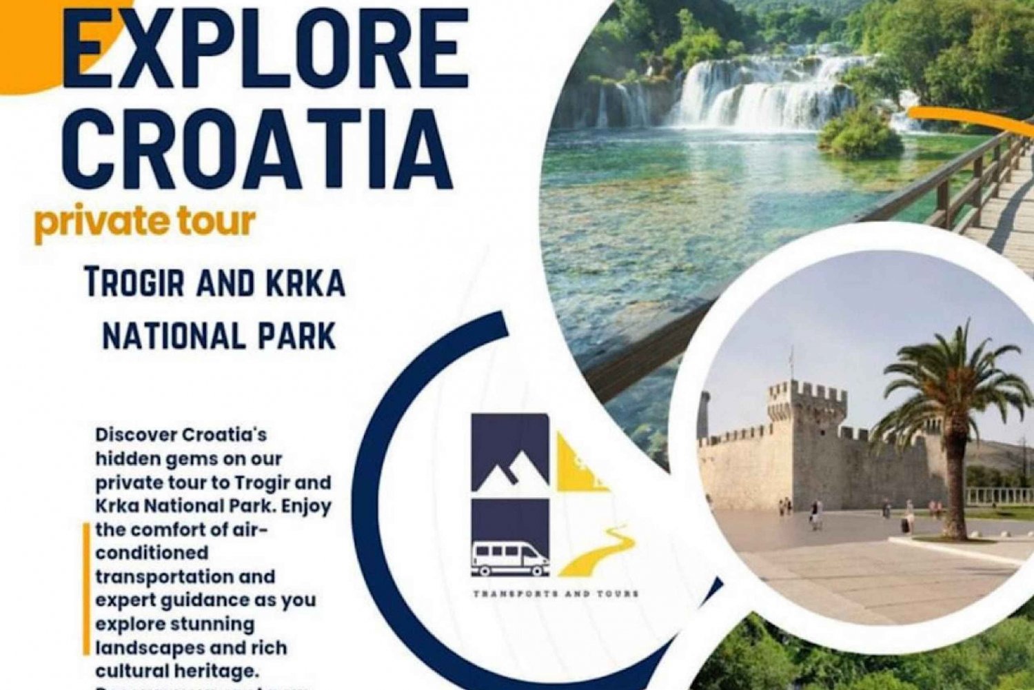 Private tour from Split area: Trogir and Krka National Park
