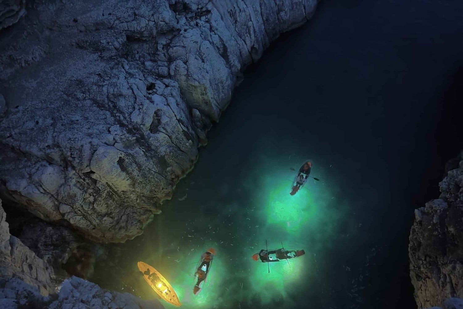 Pula: Cave Sunset/Night Tour in Transparent Kayak