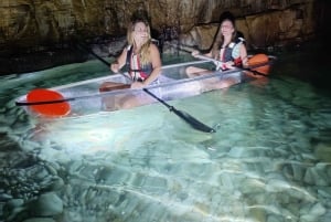 Pula: Cave Sunset/Night Tour in Transparent Kayak