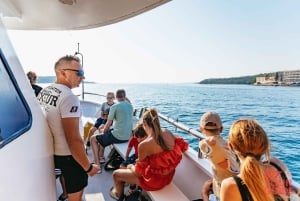 Pula: Dolphin&Sunset Cruise in Brijuni with Dinner&Drinks