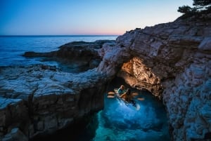 Pula: Night-Time Sea Kayaking Tour in Transparent Kayak