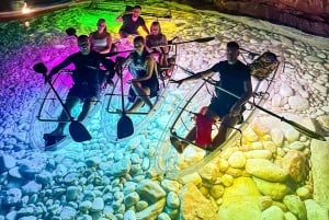 Pola: Tour serale e notturno in kayak trasparente illuminato