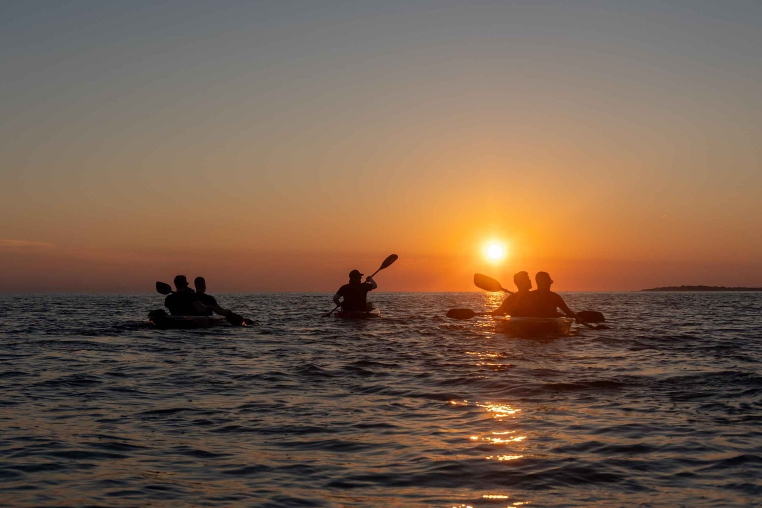 Pula:Sunset Tour By Clear Kayak,Cave,Swim & Cliff Jumping