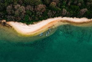 Pula: Kajaktour langs drie eilanden met grotfoto's en snorkelen