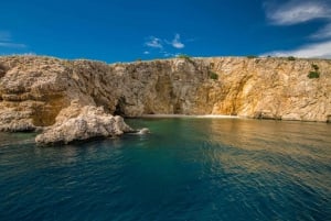 Punat-Krk, cruzeiro e mergulho na Praia Dourada e na Caverna Azul.