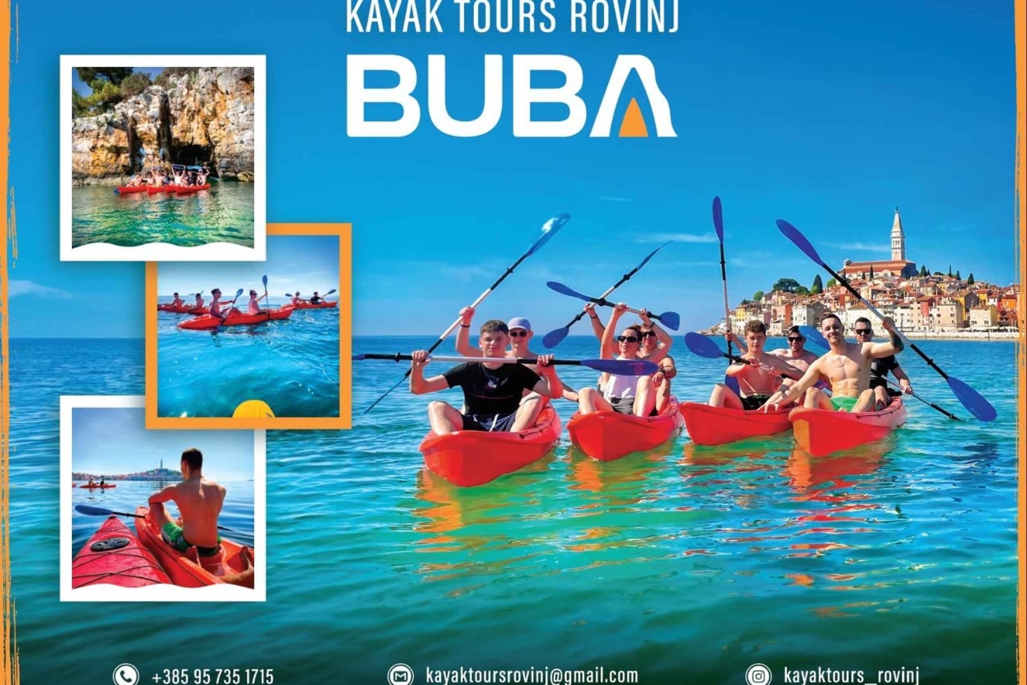 Rovinj: BUBA KAYAK TOURS: snorkelen, springen, gratis drankjes en foto's