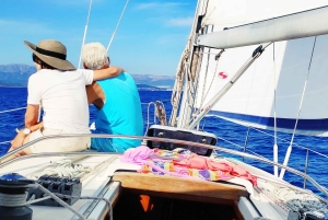 Split: Dagsutflykt med segelbåt till ön Šolta och ön Brač