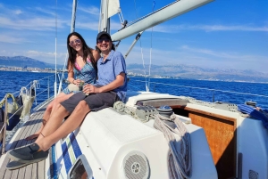 Split: Dagsutflykt med segelbåt till ön Šolta och ön Brač