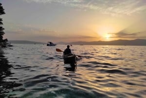 Split : excursion guidée en kayak de mer et plongée avec tuba au coucher du soleil avec vin