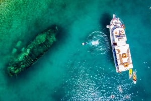 Split: Passeio de barco de meio dia pela Lagoa Azul, naufrágio e Trogir