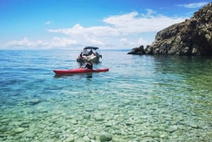 Water activity, kayak tours with a guide, cliff jumping