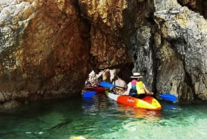 Water activity, kayak tours with a guide, cliff jumping
