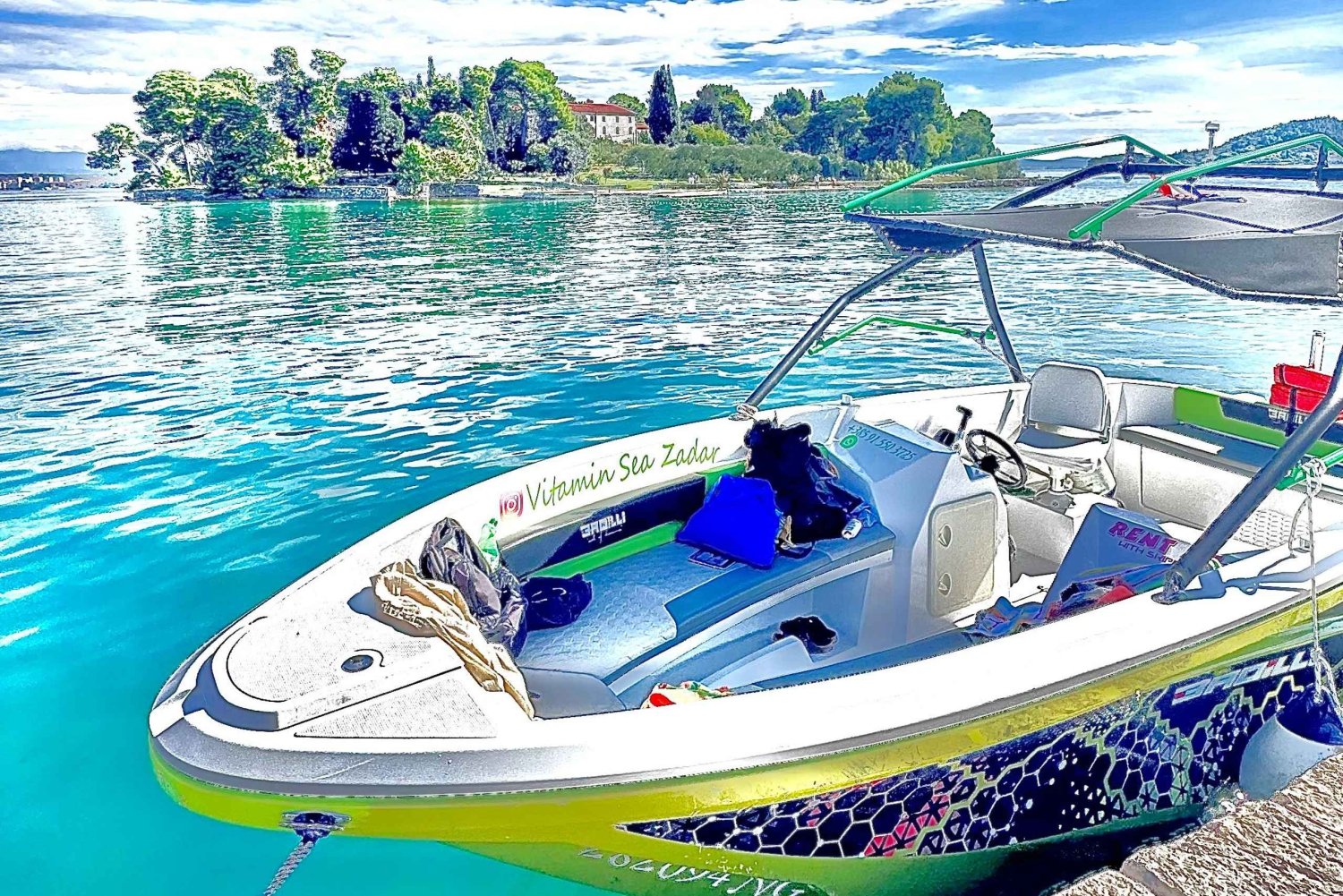 Zadar:3 island Speedboat Tour with Fresh Fruit Delight