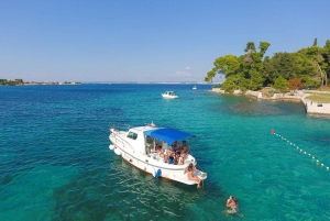 ザダル：シュノーケリング用具とドリンク付きボートツアー