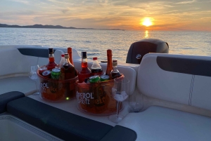 Zadar: crucero en bote al atardecer, cena en una isla y chapuzón