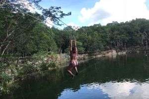 From Cancun: Cenote Swim and Puerto Morelos Shopping Tour