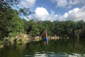 From Cancun: Cenote Swim and Puerto Morelos Shopping Tour