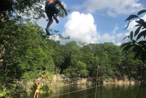 From Cancun: Cenote Swim and Puerto Morelos Shopping Tour