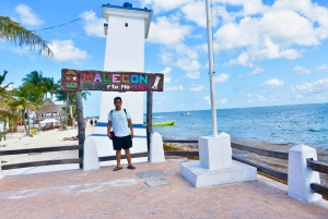 From Cancun: Cenote Swim and Puerto Morelos Shopping Tour