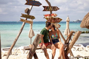 From Cancun: Isla Mujeres Golf Cart Guided Tour & Beach Club