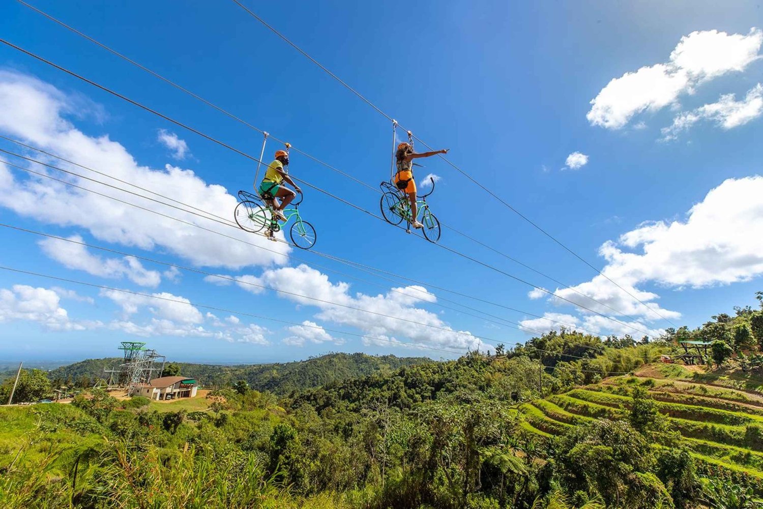 From San Juan: Zipline & Toro Bike Tour with Transportation