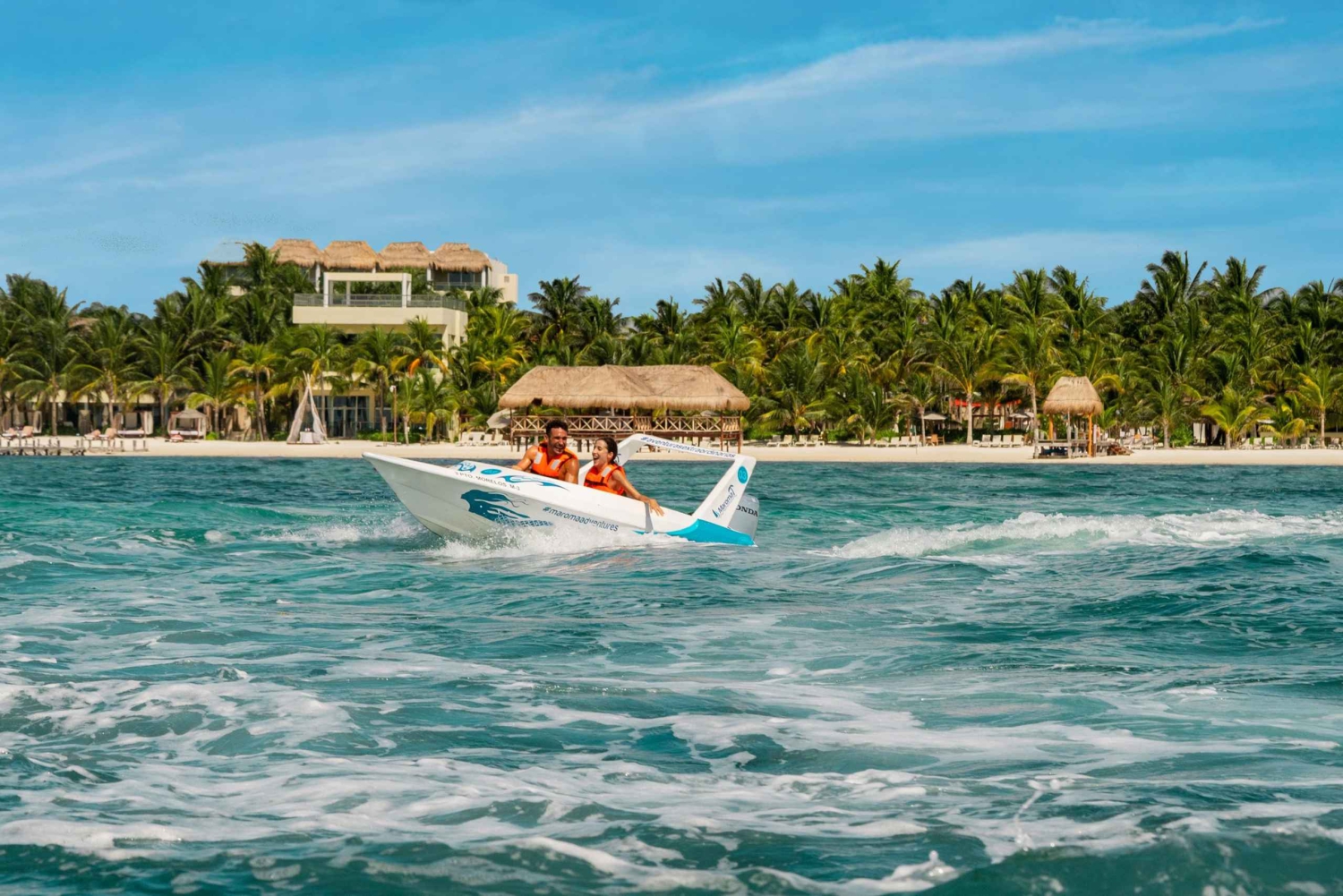 Riviera Maya: Speed Boat Tour & Beach Club Access